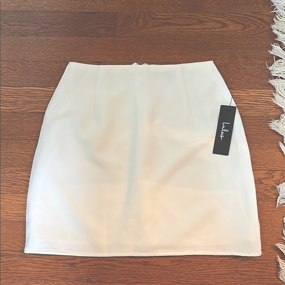 Lulu's Cream Mini Pencil Skirt for Work